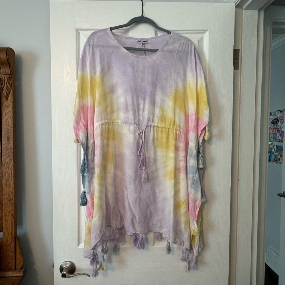 Kiwi and Peach Tie Dye Swimsuit Coverup